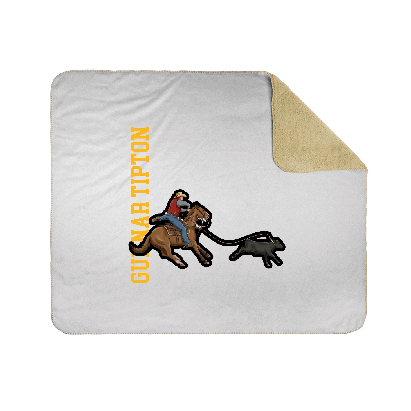 Throw Blanket — Name Vertical in White
