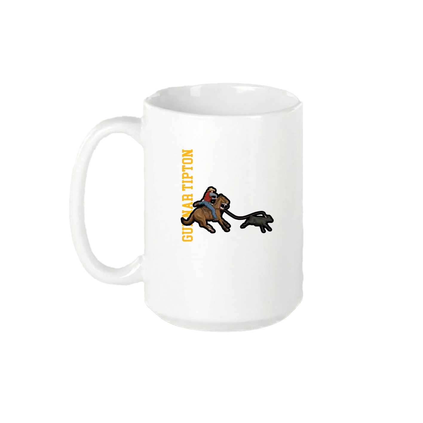 15oz Coffee Mug — Name Vertical in White
