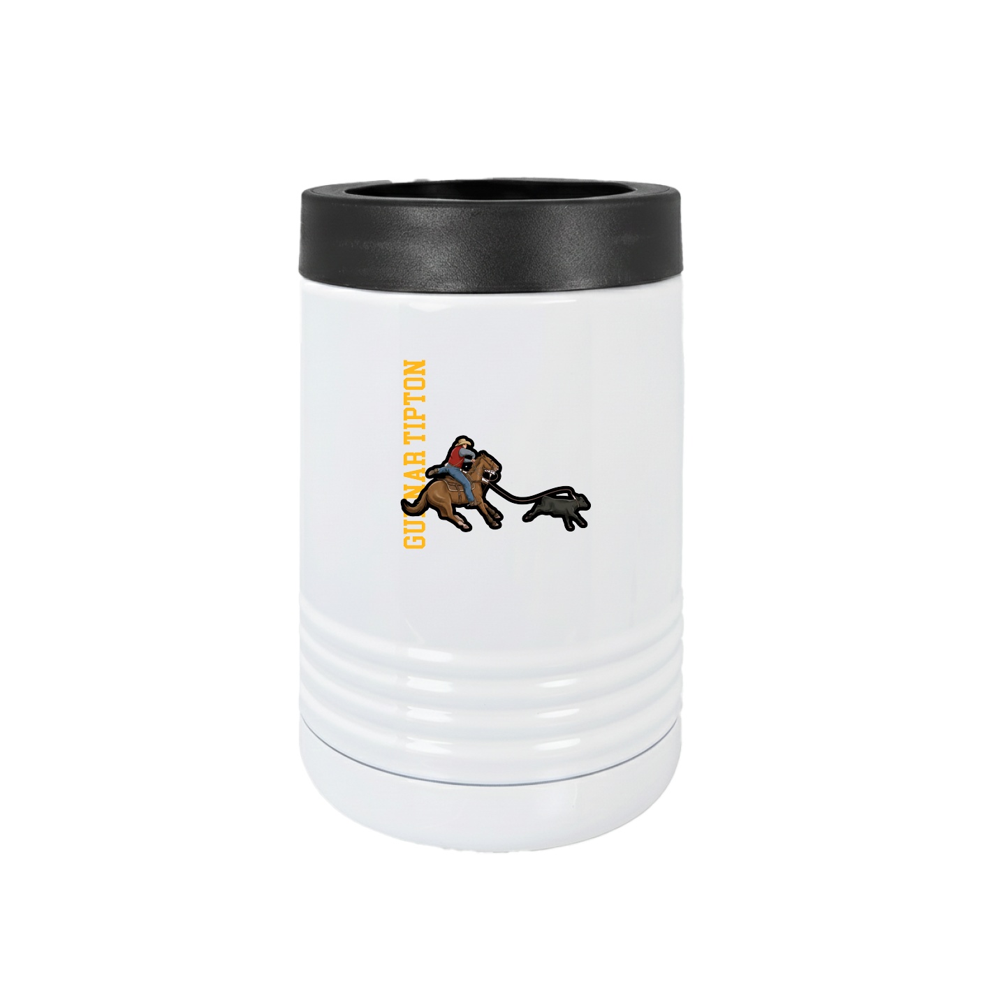 Beverage Holder — Name Vertical in White