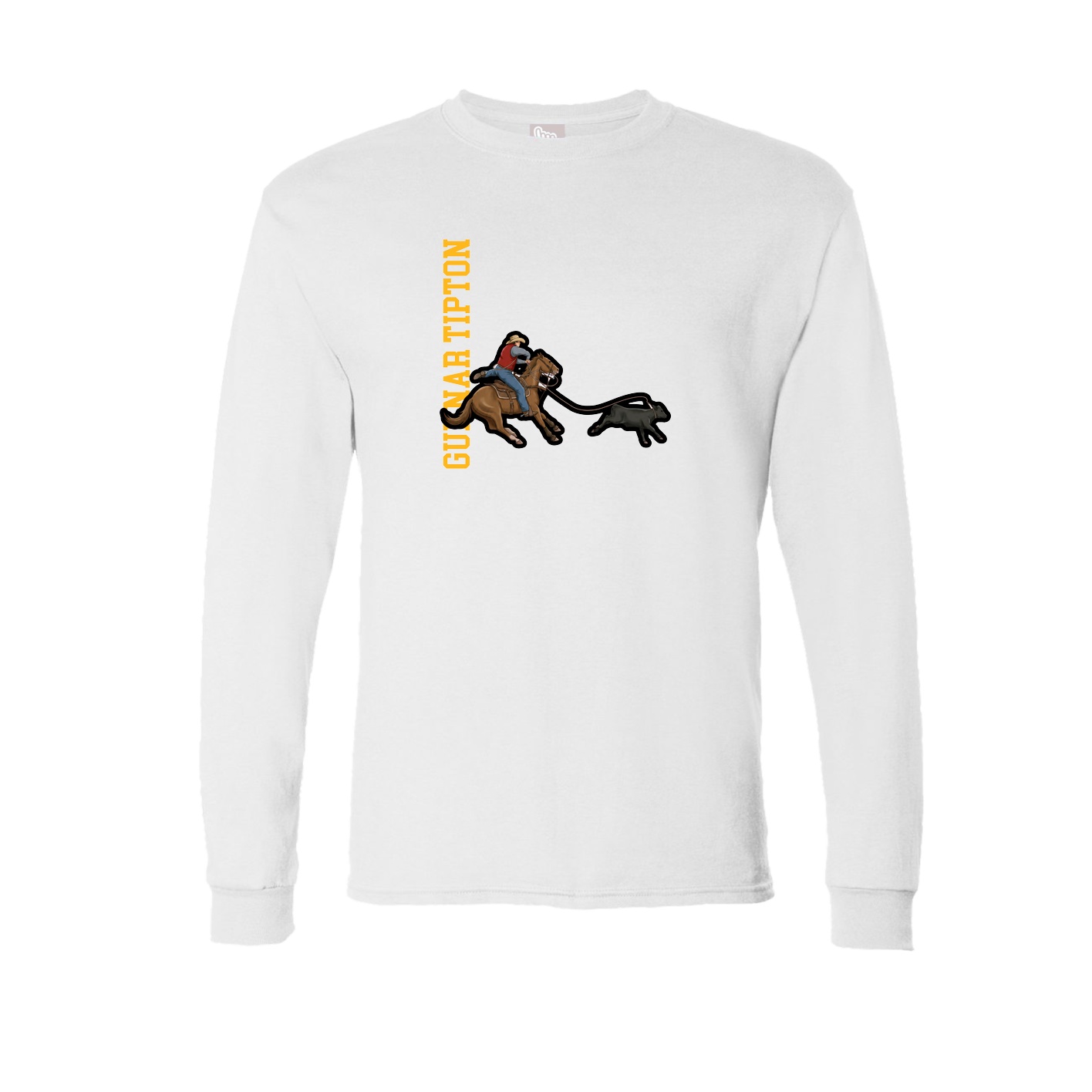 Long Sleeve Tee — Name Vertical in White