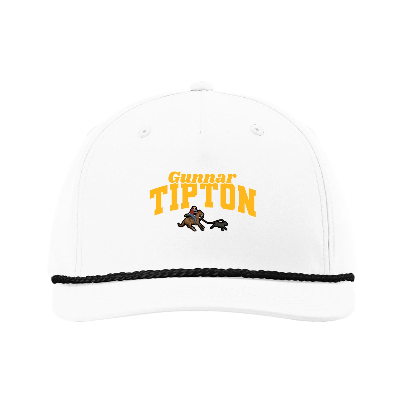 Five-Panel Classic Rope Cap — Signature Arch in White