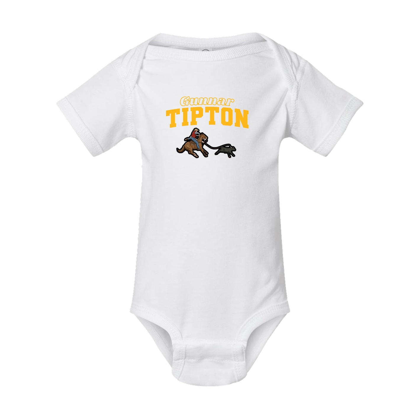 Baby Onesie — Name Arch in White