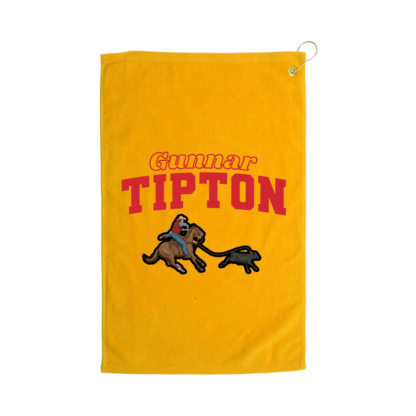 Golf Towel — Name Arch in Gold