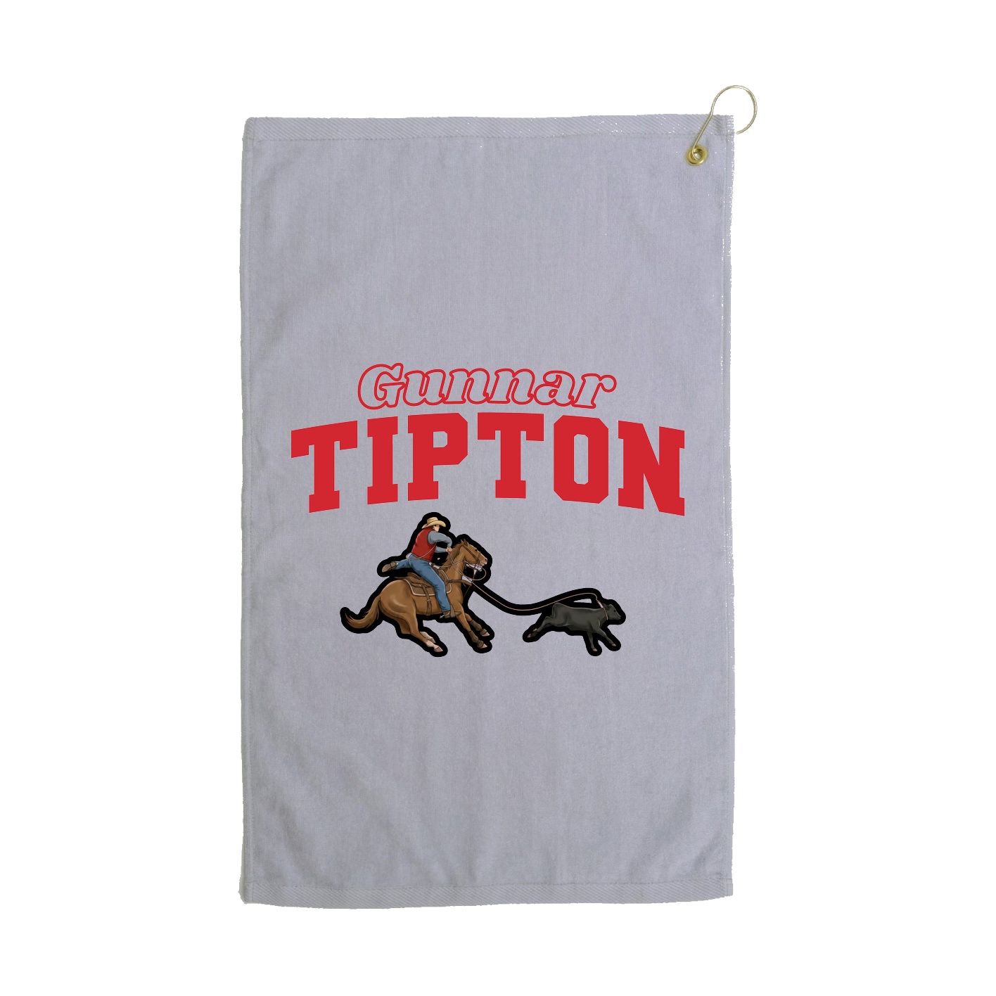 Golf Towel — Name Arch in Grey