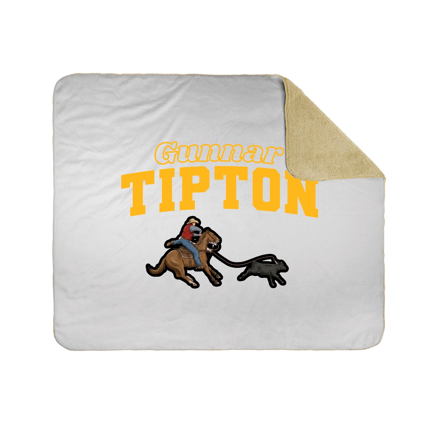 Throw Blanket — Name Arch in White