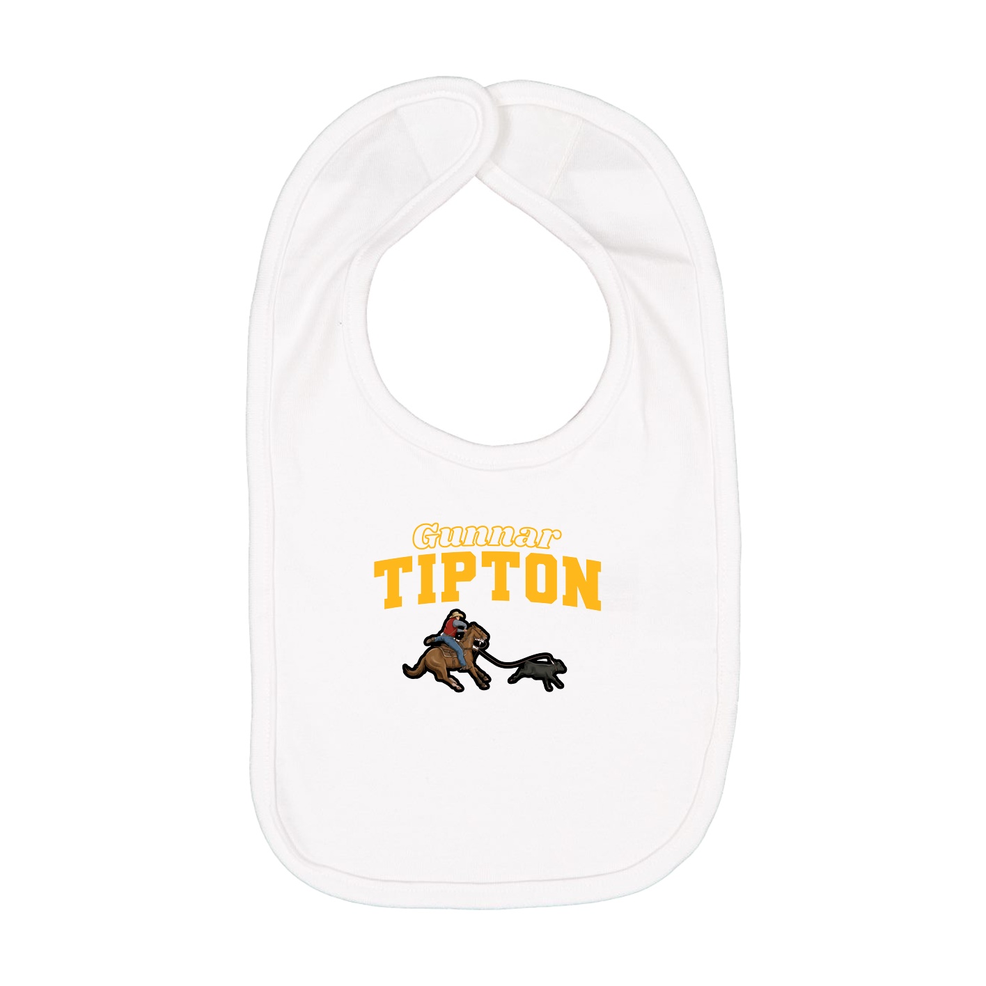 Infant Bib — Name Arch in White