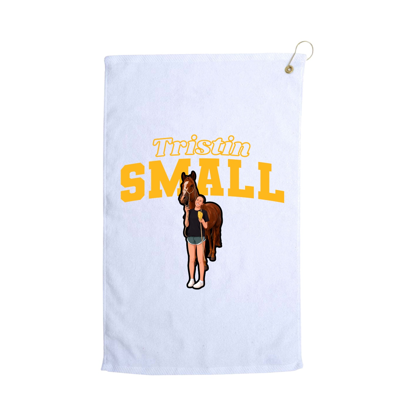 Golf Towel — Name Arch in White