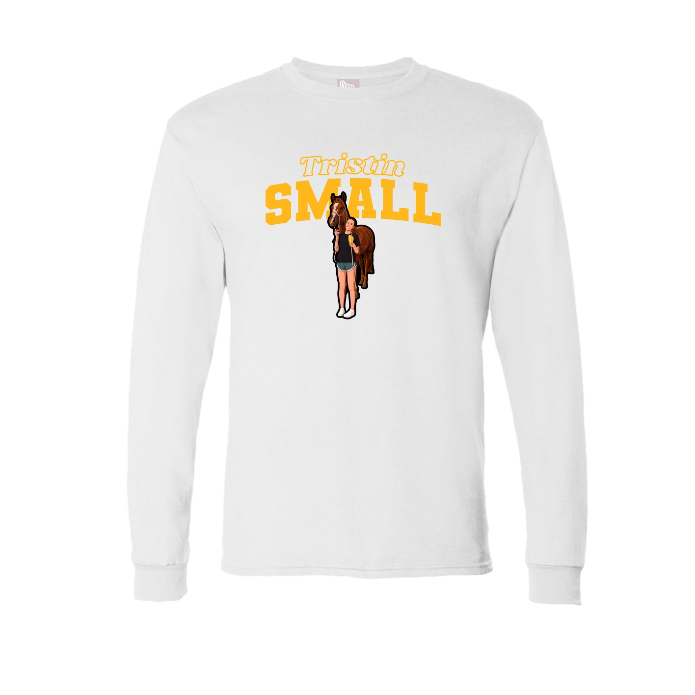 Long Sleeve Tee — Name Arch in White