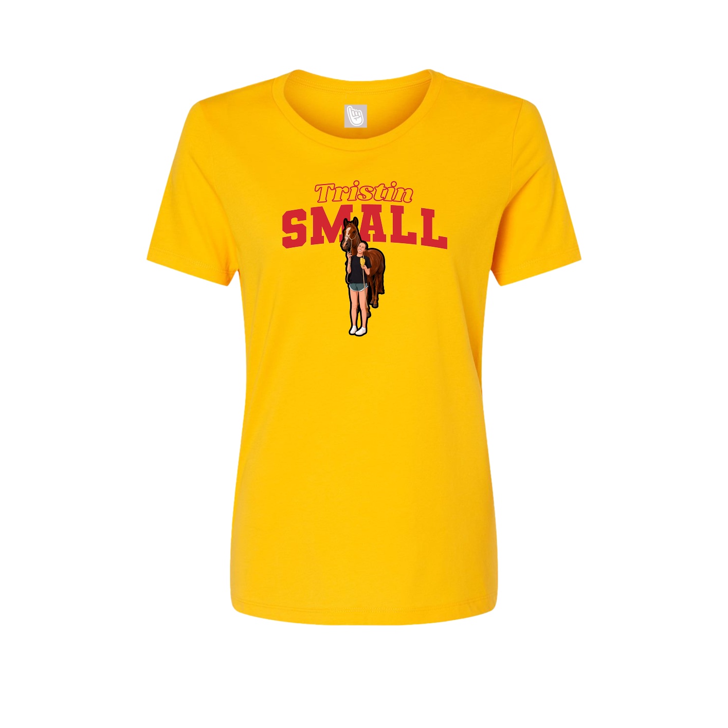 Fitted Women's Tee — Name Arch in Gold