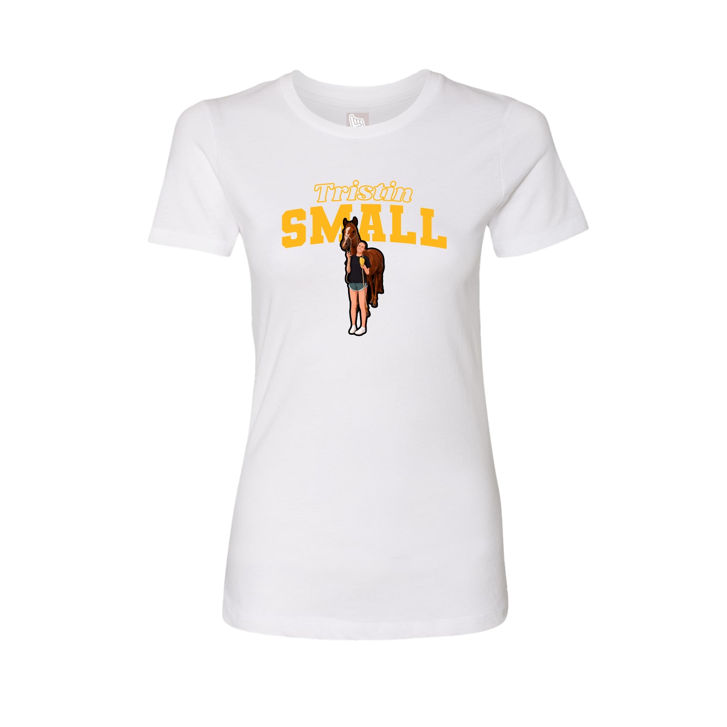 Fitted Women's Tee — Name Arch in White
