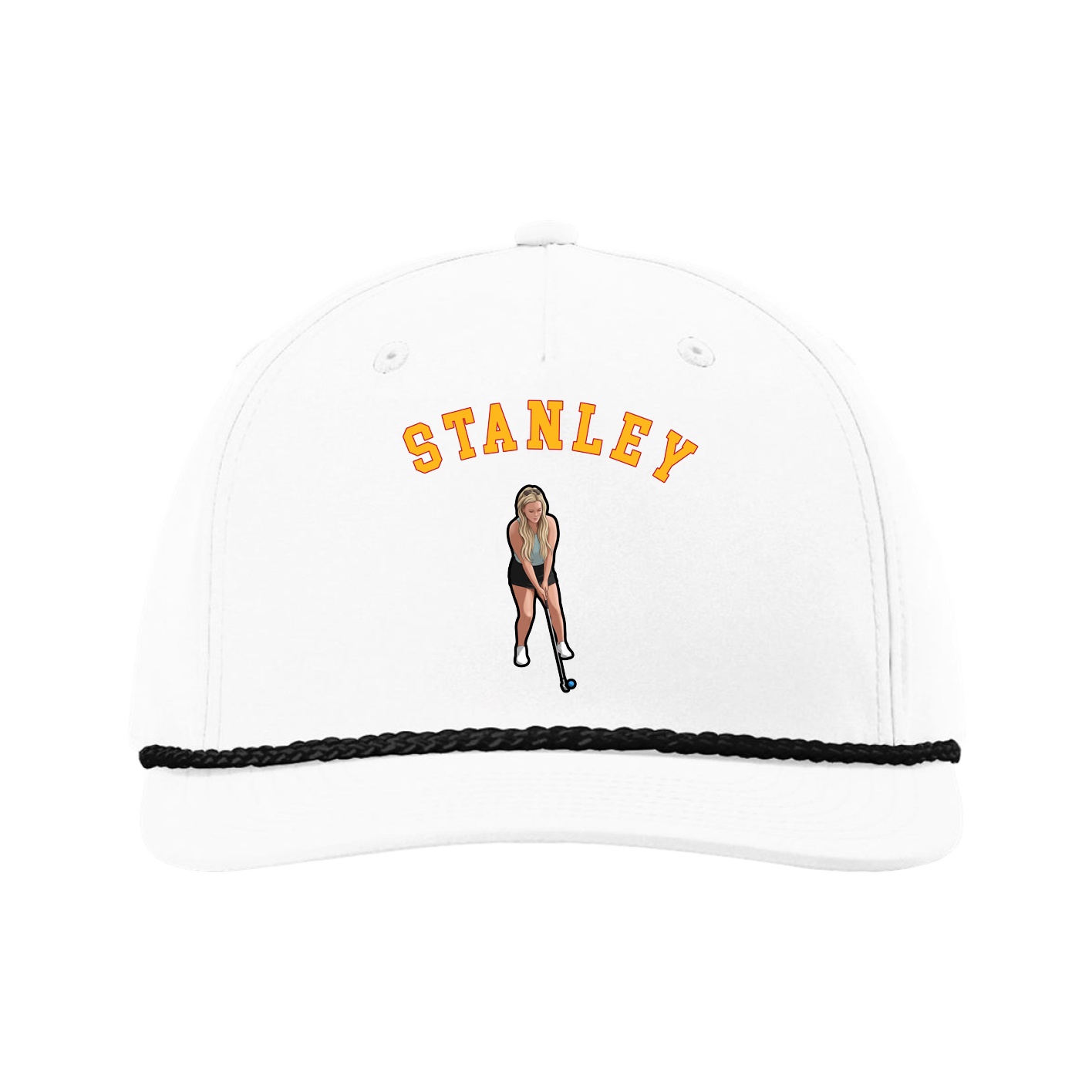 Five-Panel Classic Rope Cap — Shirsey Arch in White