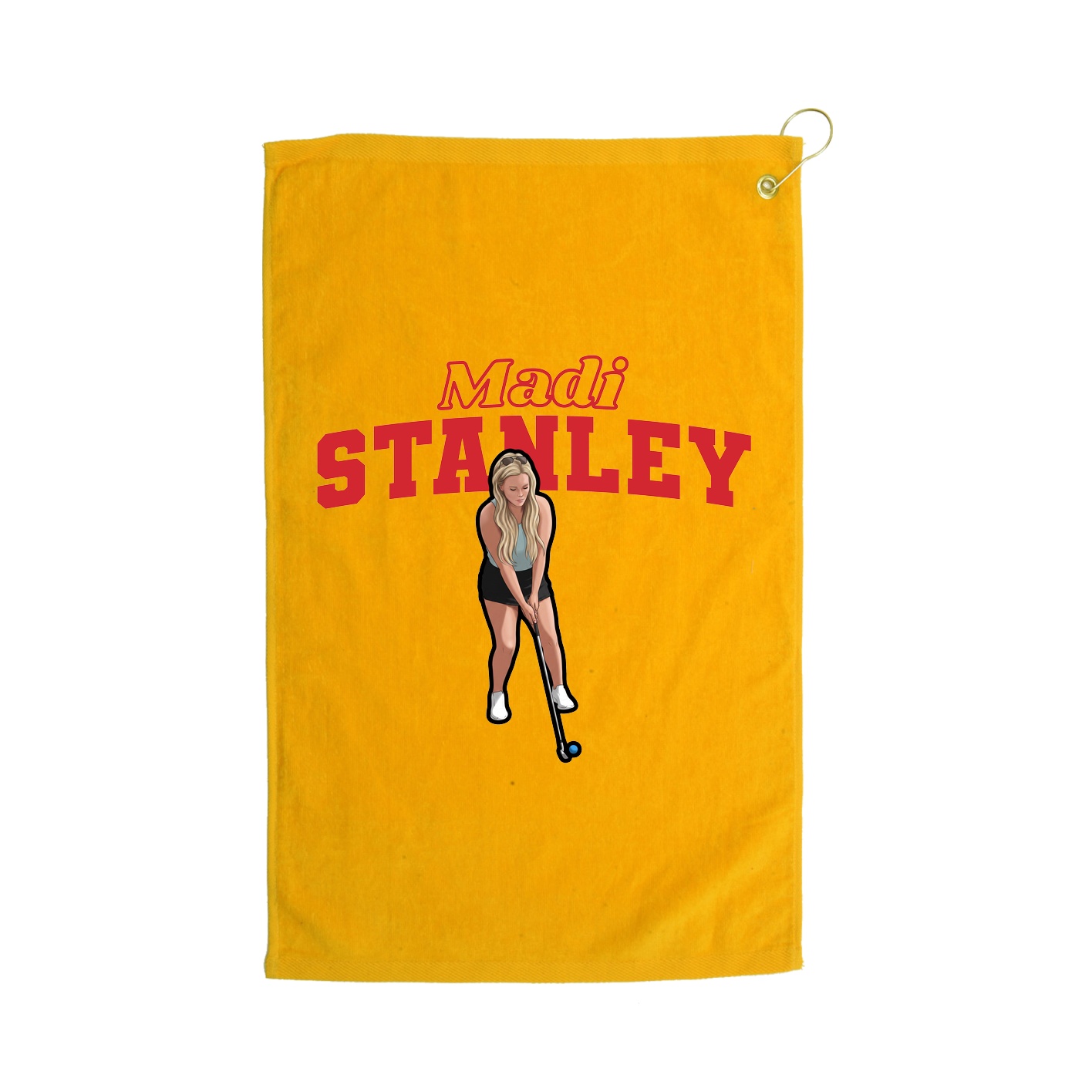Golf Towel — Name Arch in Gold