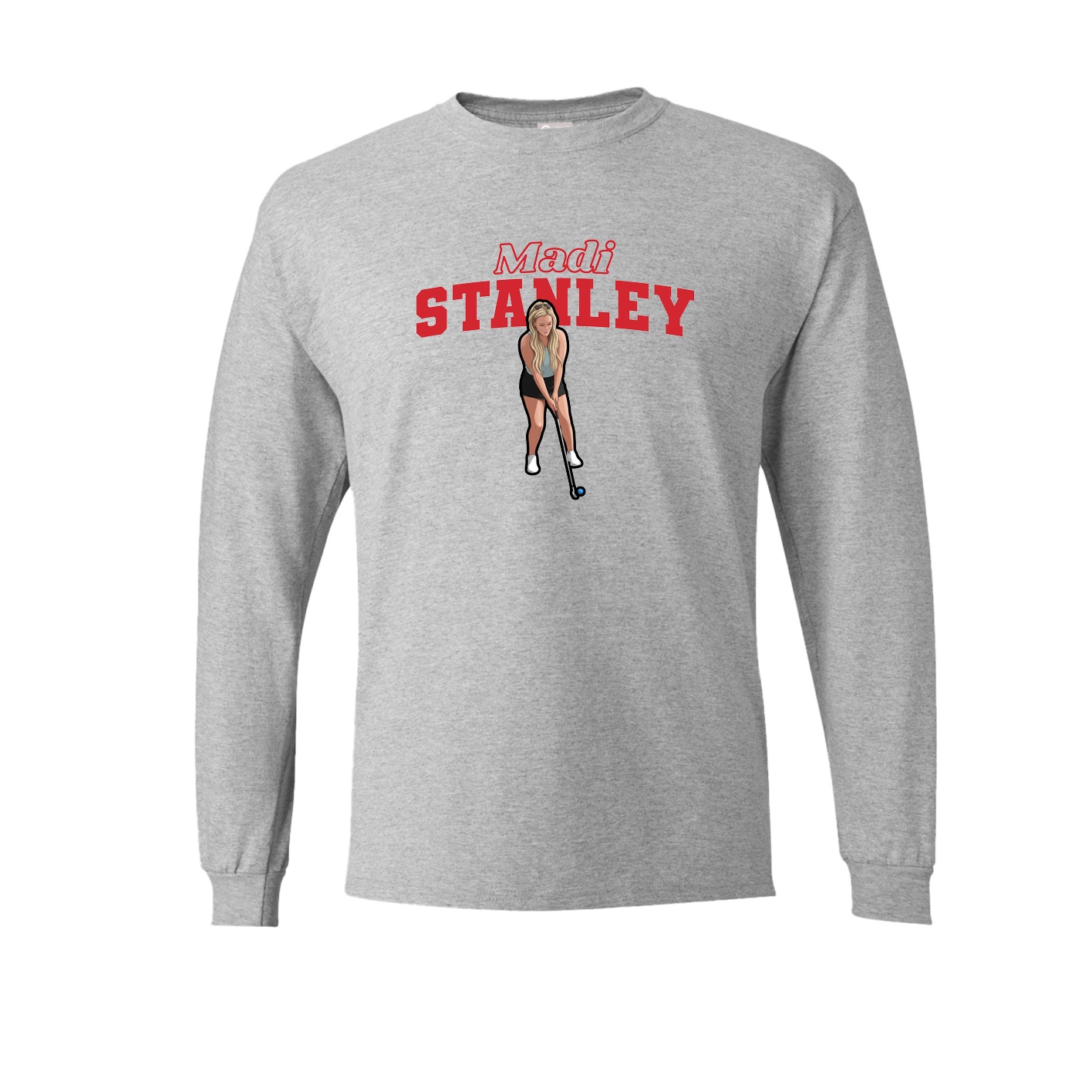 Long Sleeve Tee — Name Arch in Grey