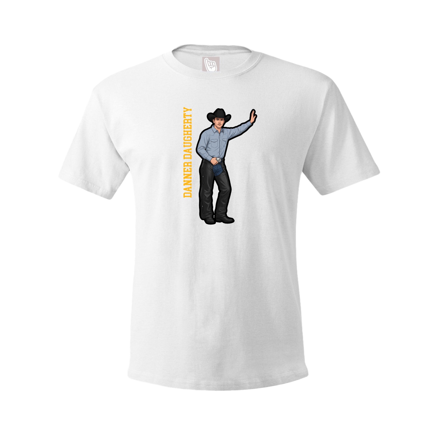 Youth Tee — Name Vertical in White
