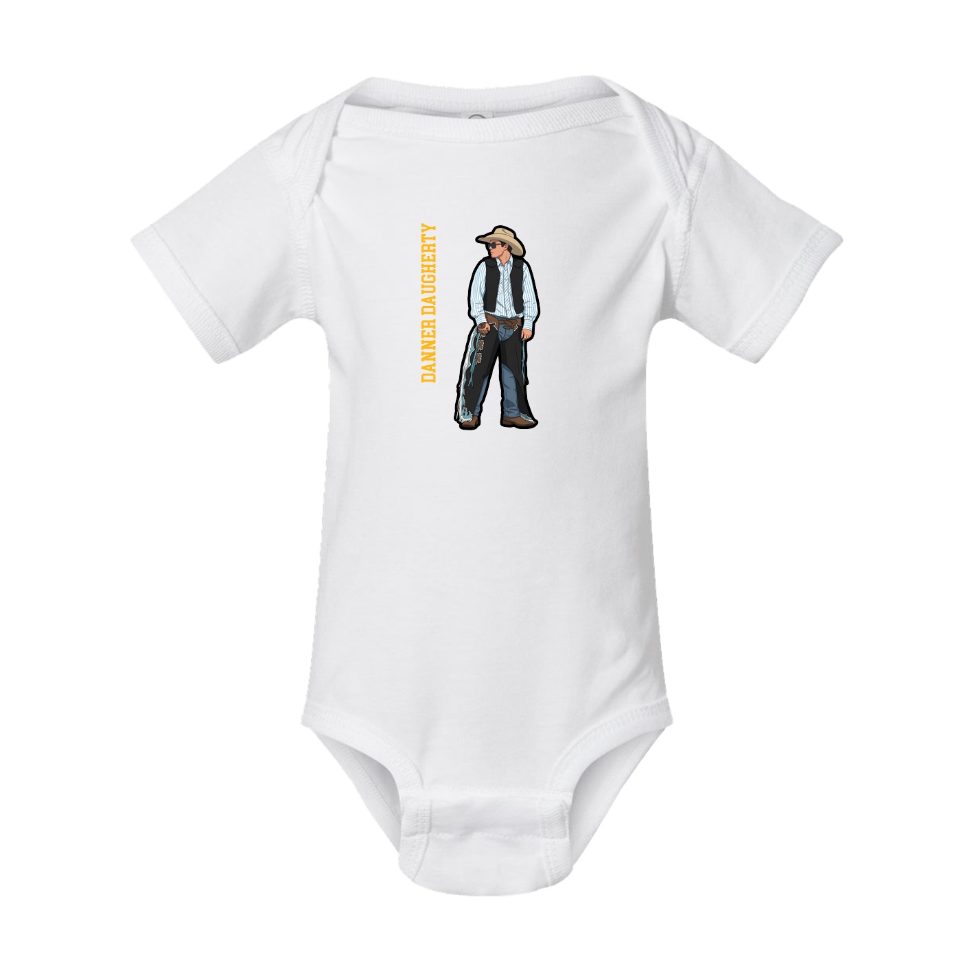 Baby Onesie — Name Vertical in White