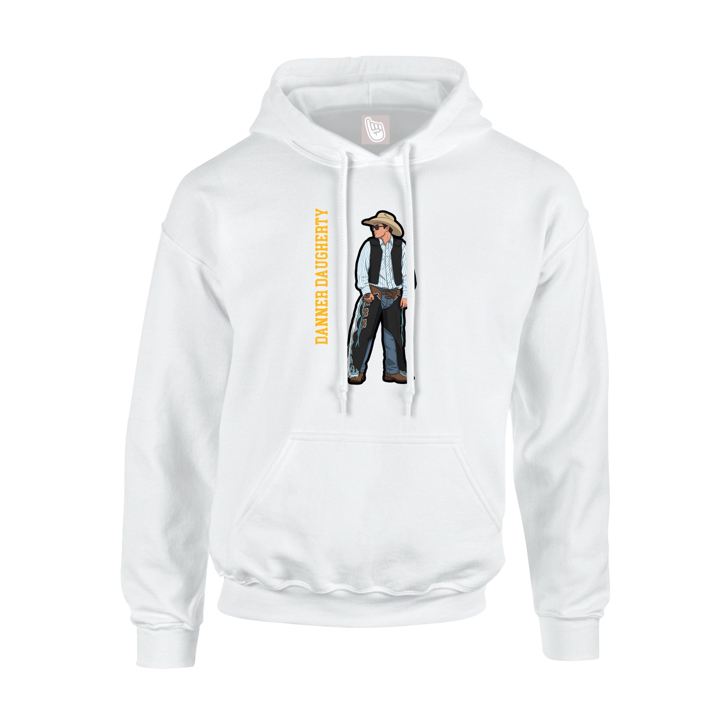 Hoodie — Name Vertical in White