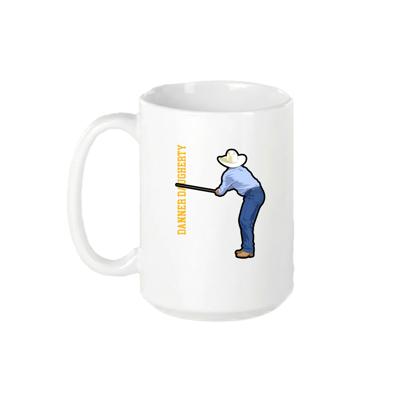 15oz Coffee Mug — Name Vertical in White