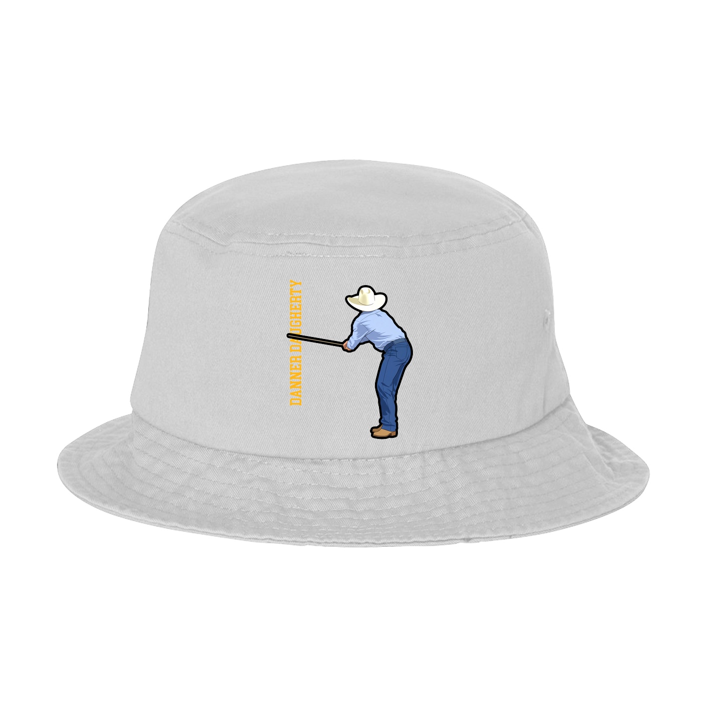 Bucket Cap — Name Vertical in White