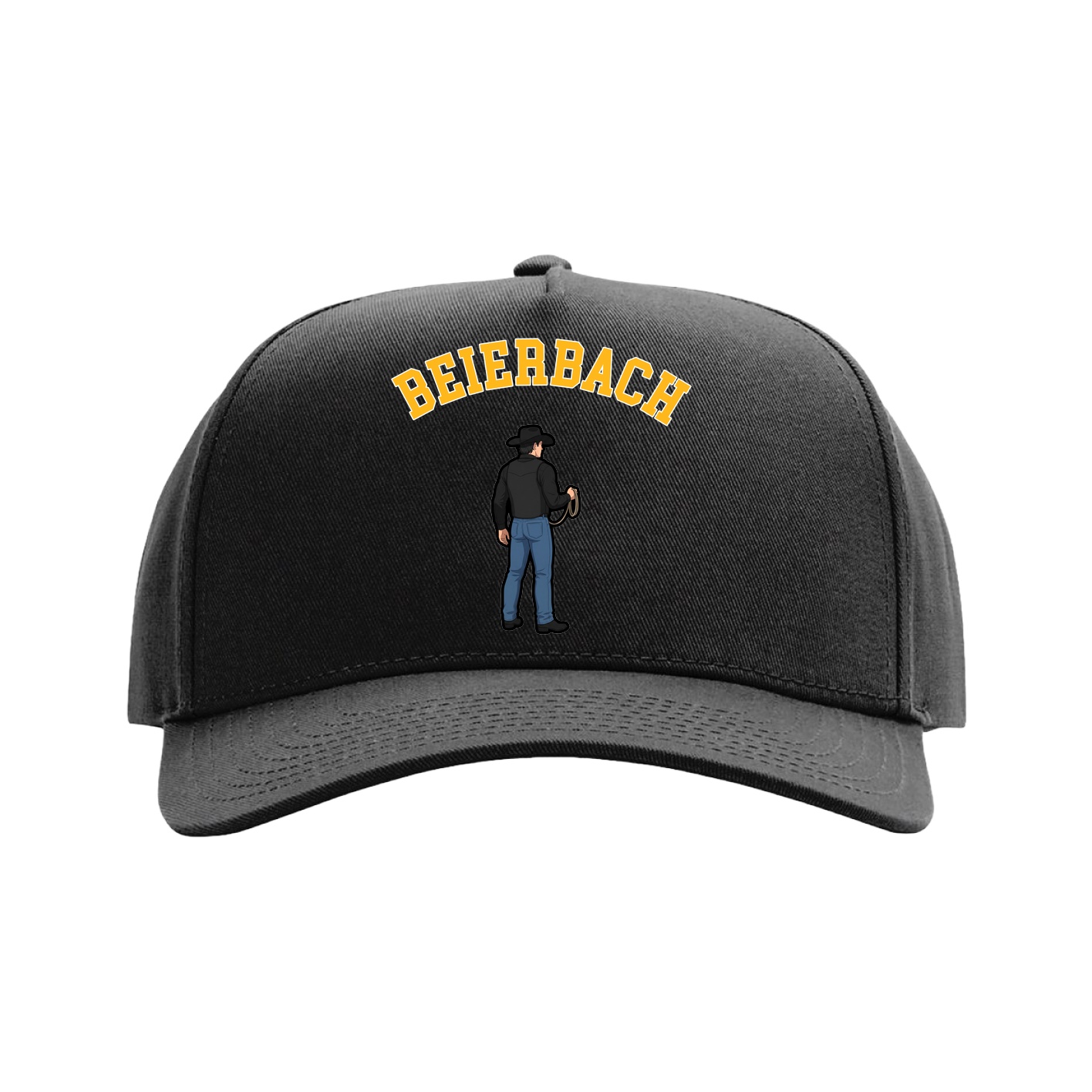 Full Fabric Five-Panel Champ Cap — Shirsey Arch in Black
