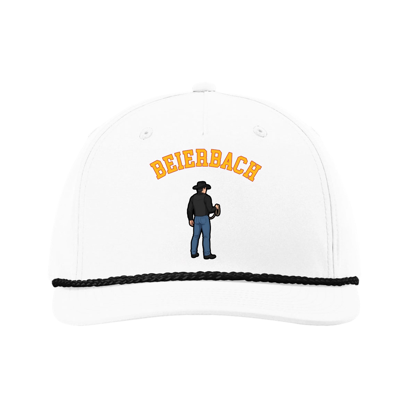 Five-Panel Classic Rope Cap — Shirsey Arch in White