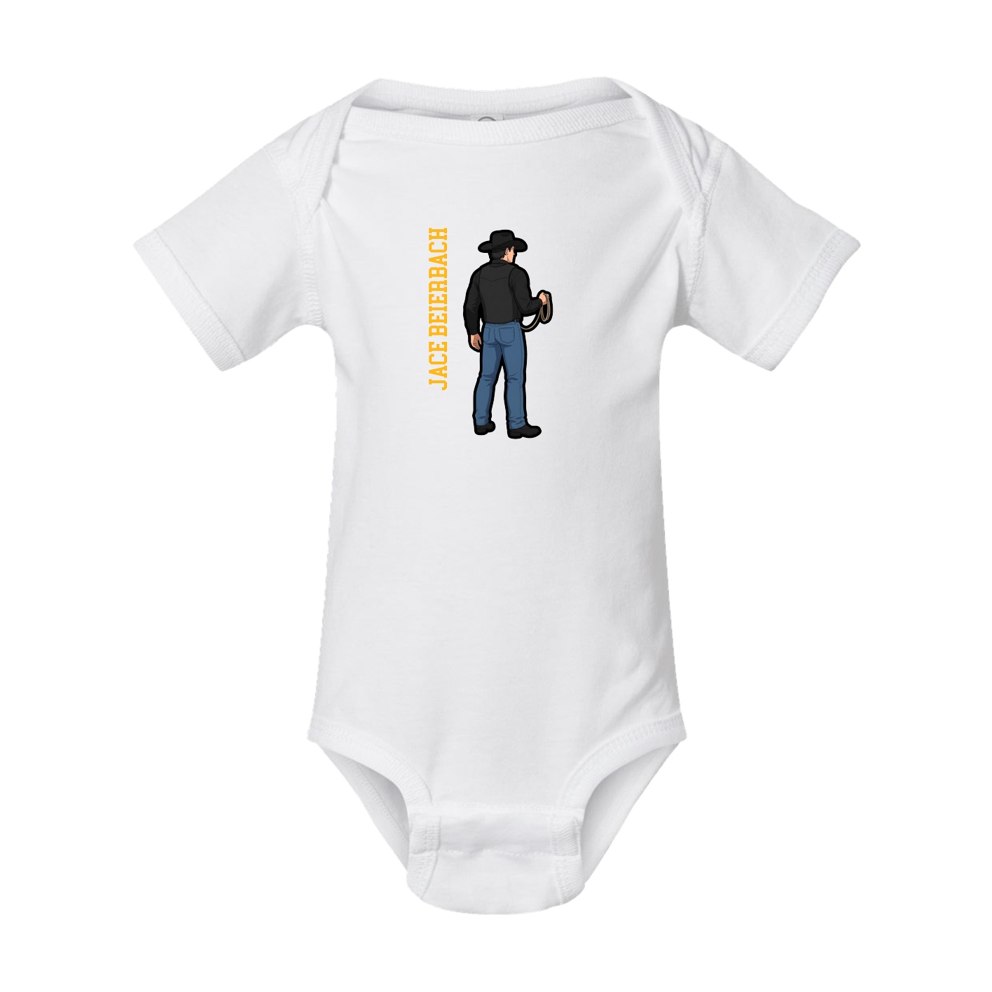 Baby Onesie — Name Vertical in White