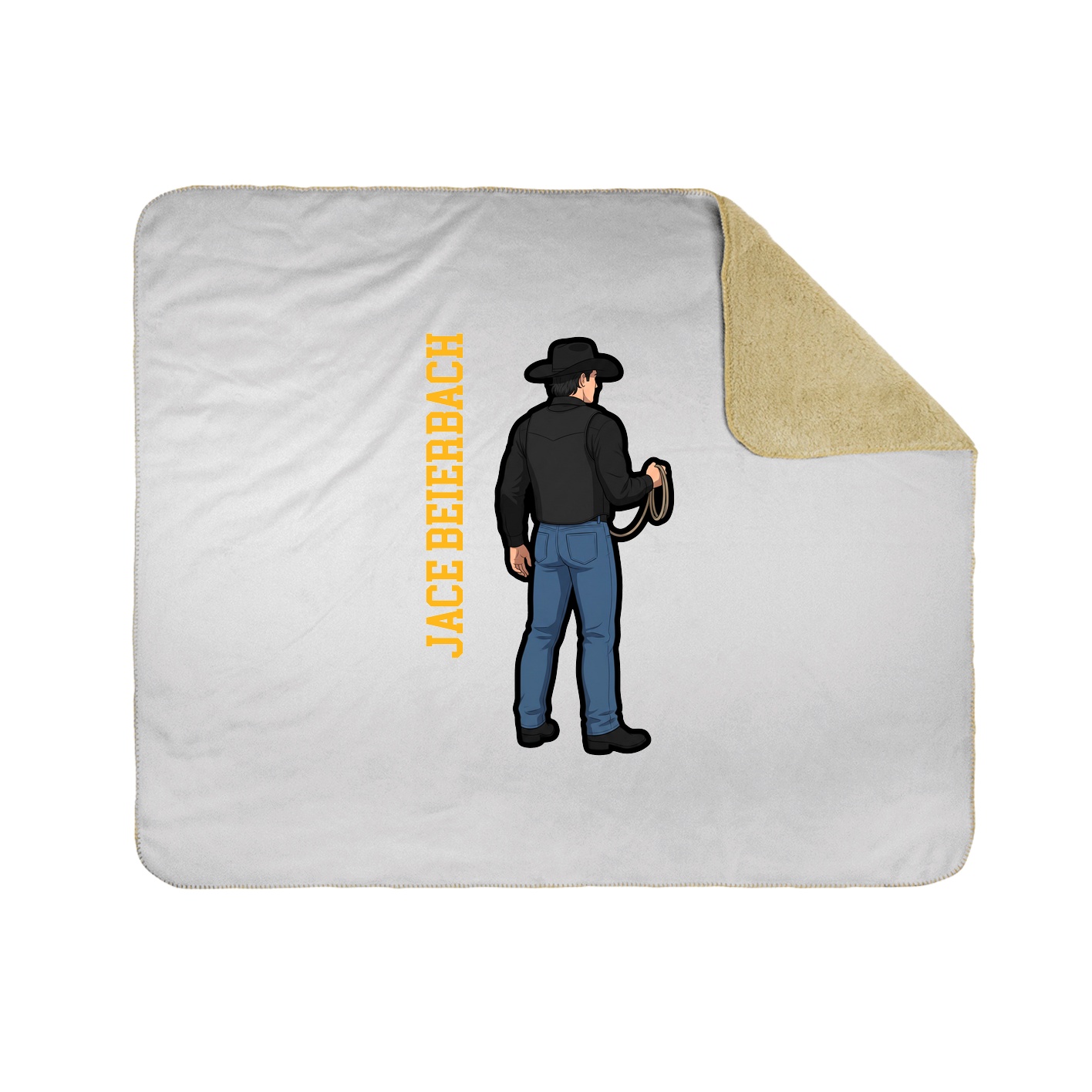 Throw Blanket — Name Vertical in White