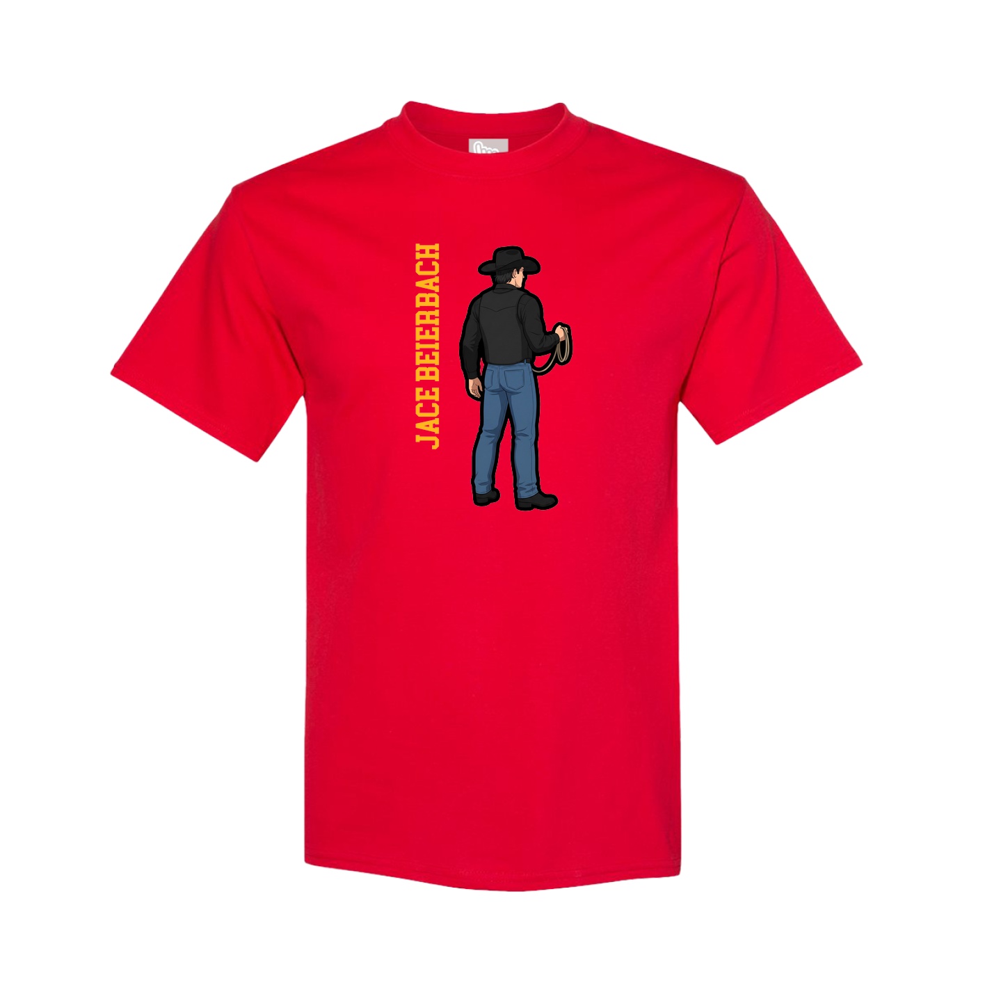 Tee — Name Vertical in Red