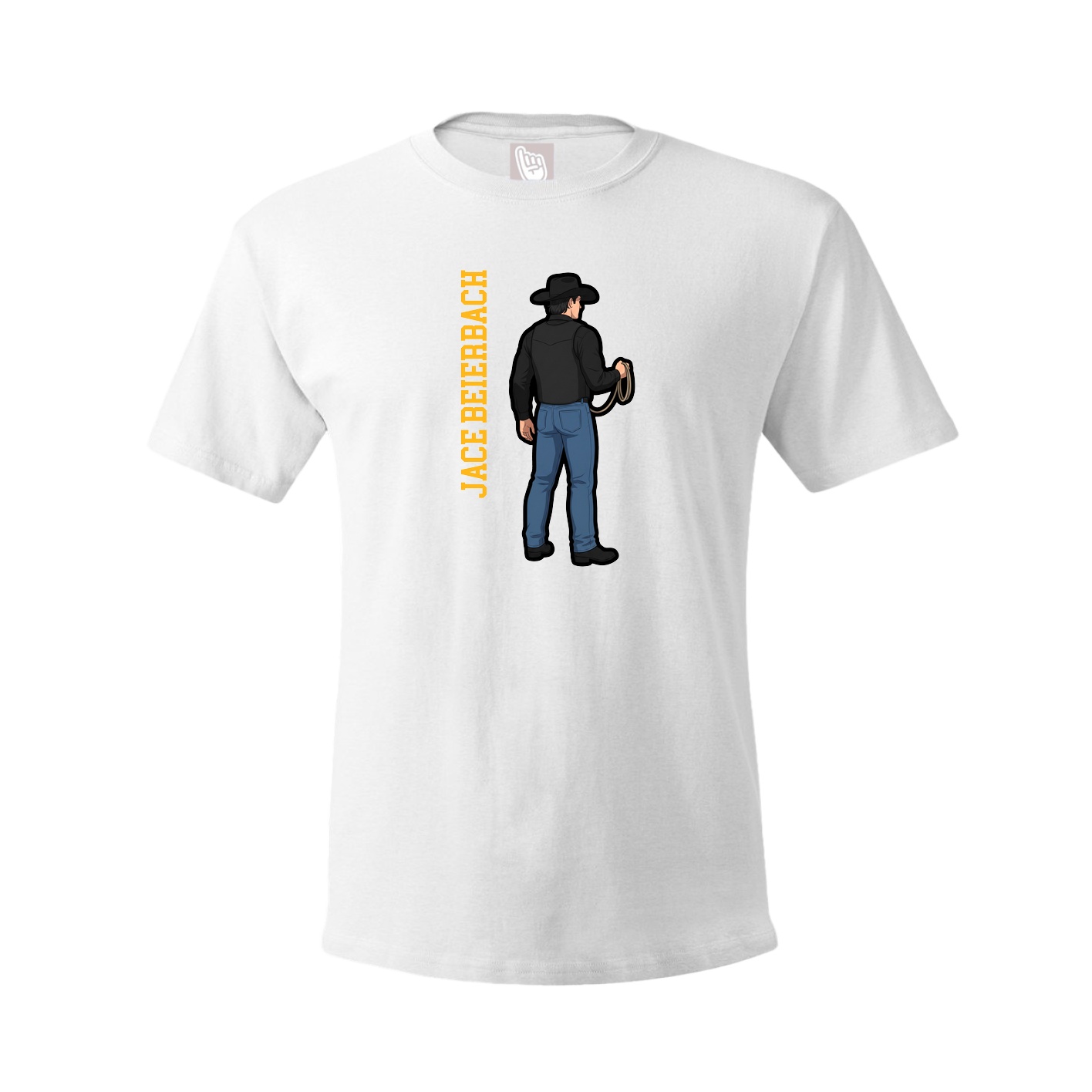 Tee — Name Vertical in White