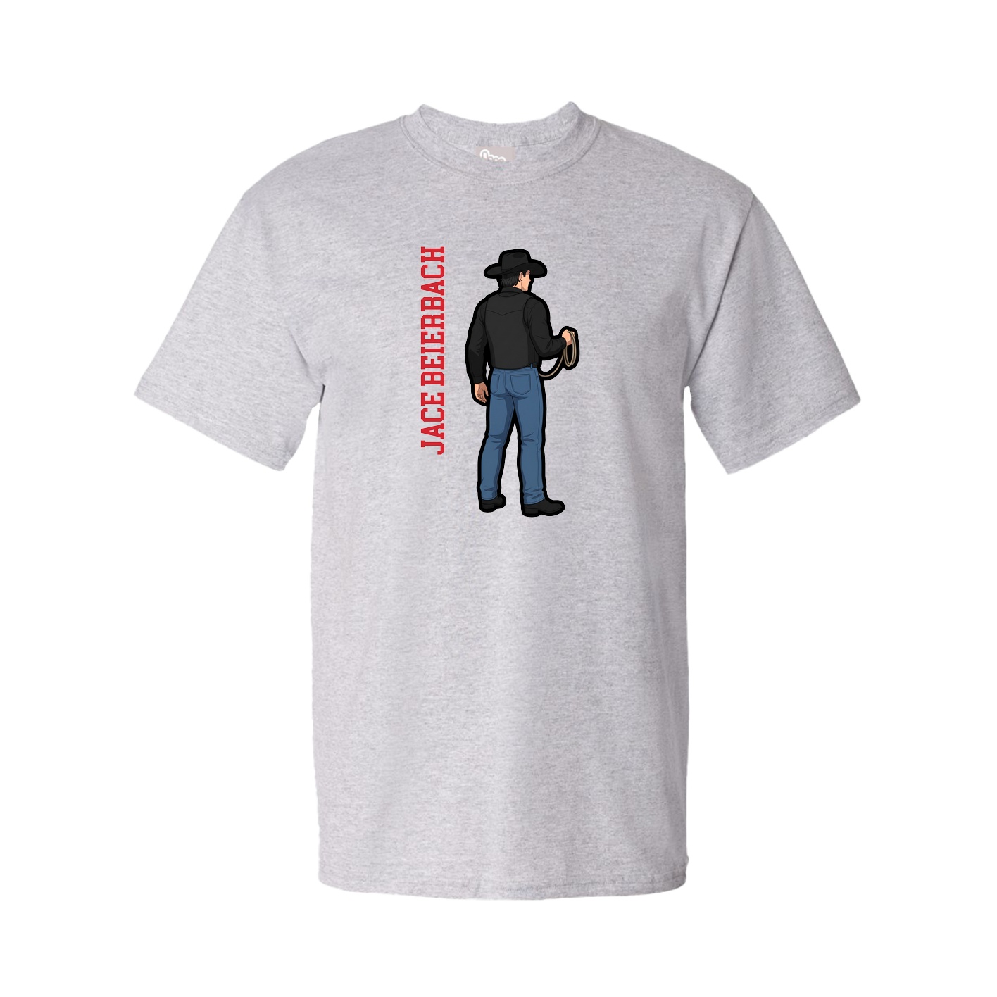 Youth Tee — Name Vertical in Grey