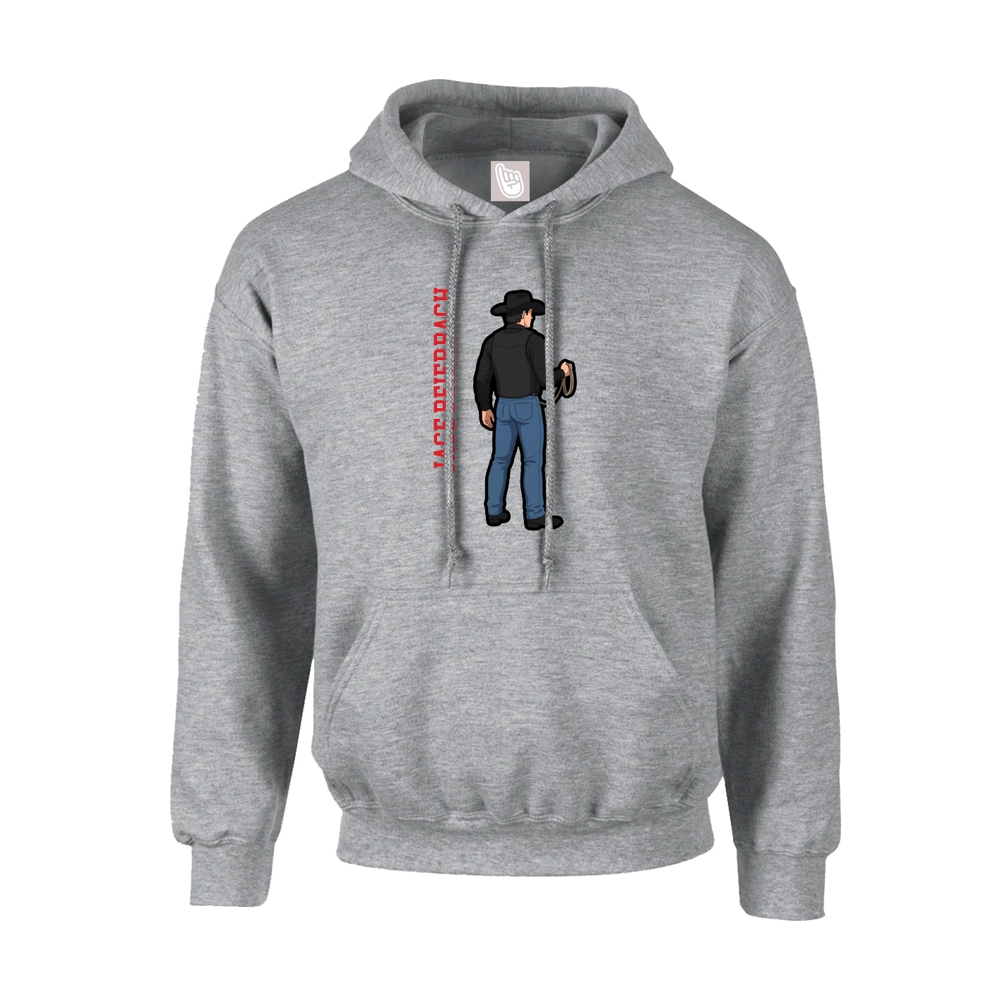 Hoodie — Name Vertical in Grey