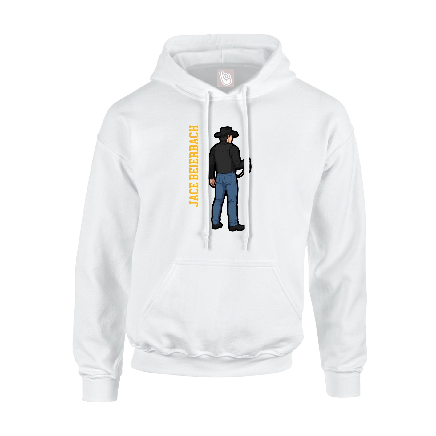 Hoodie — Name Vertical in White