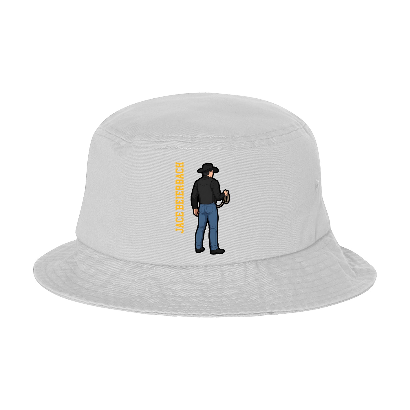 Bucket Cap — Name Vertical in White