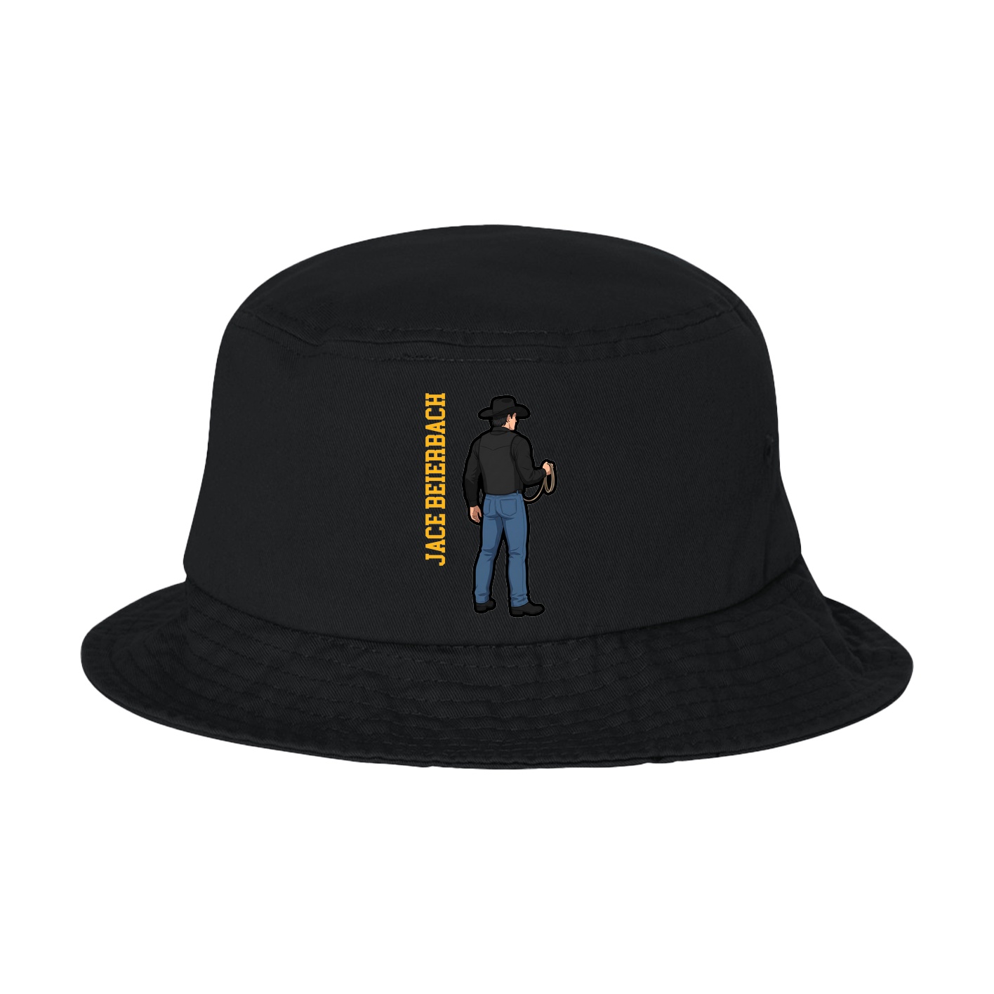 Bucket Cap — Name Vertical in Black
