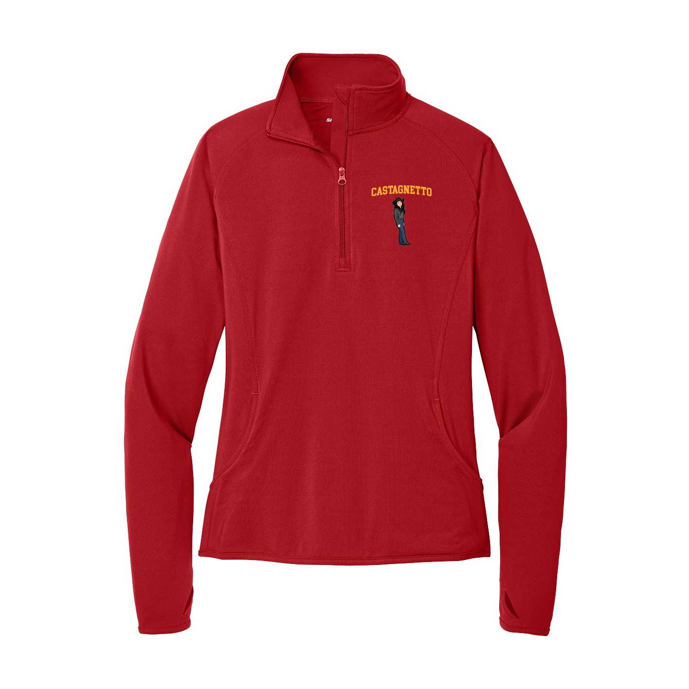 Women's Q-Zip Pullover — Shirsey in Red