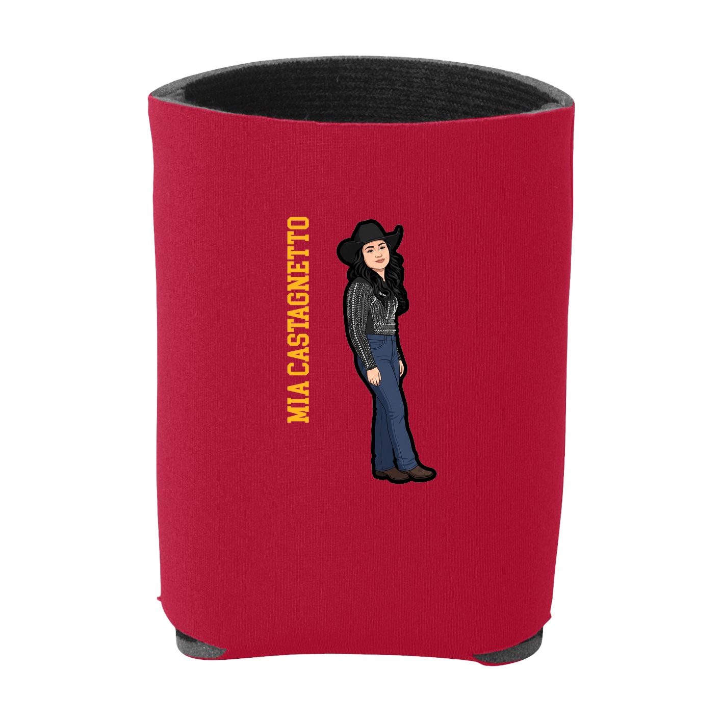 Can Holder — Name Vertical in Red