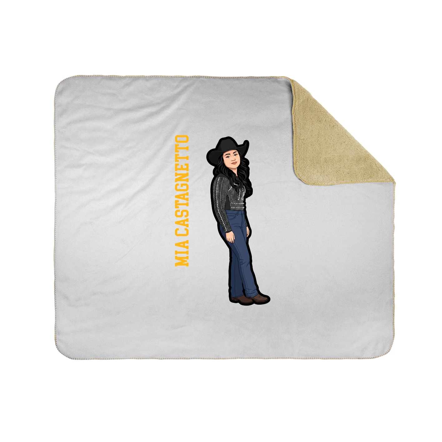 Throw Blanket — Name Vertical in White