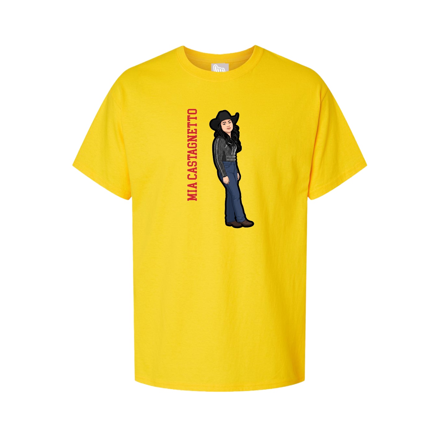 Youth Tee — Name Vertical in Gold