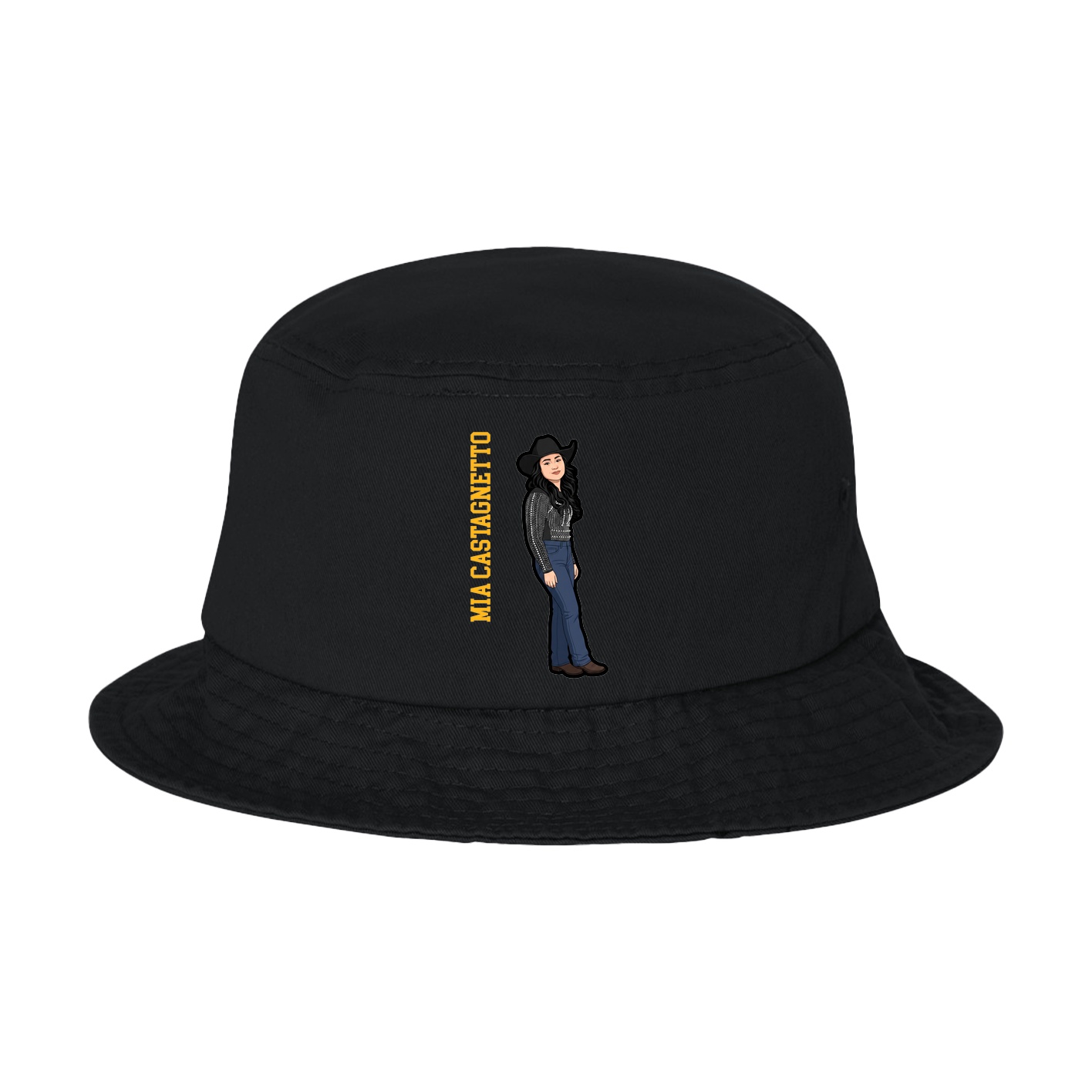 Bucket Cap — Name Vertical in Black