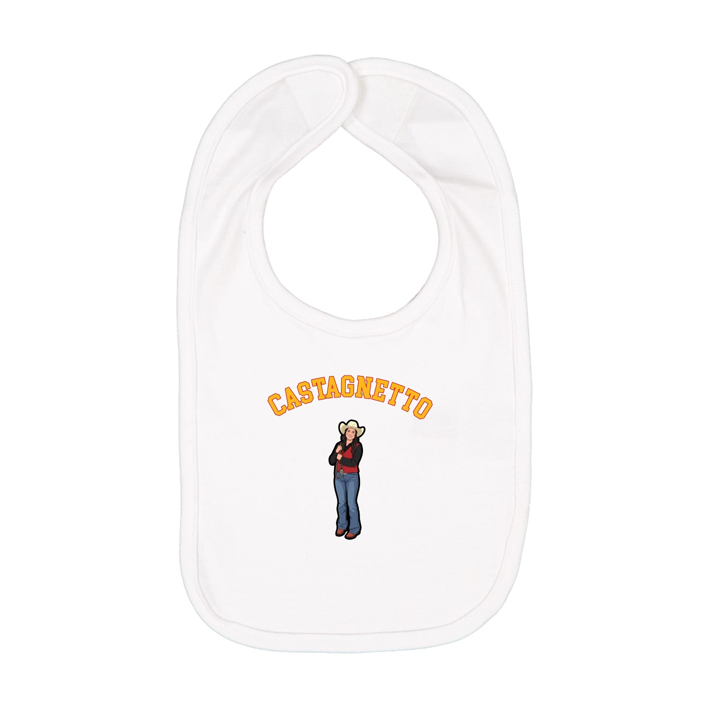 Infant Bib — Shirsey Arch in White