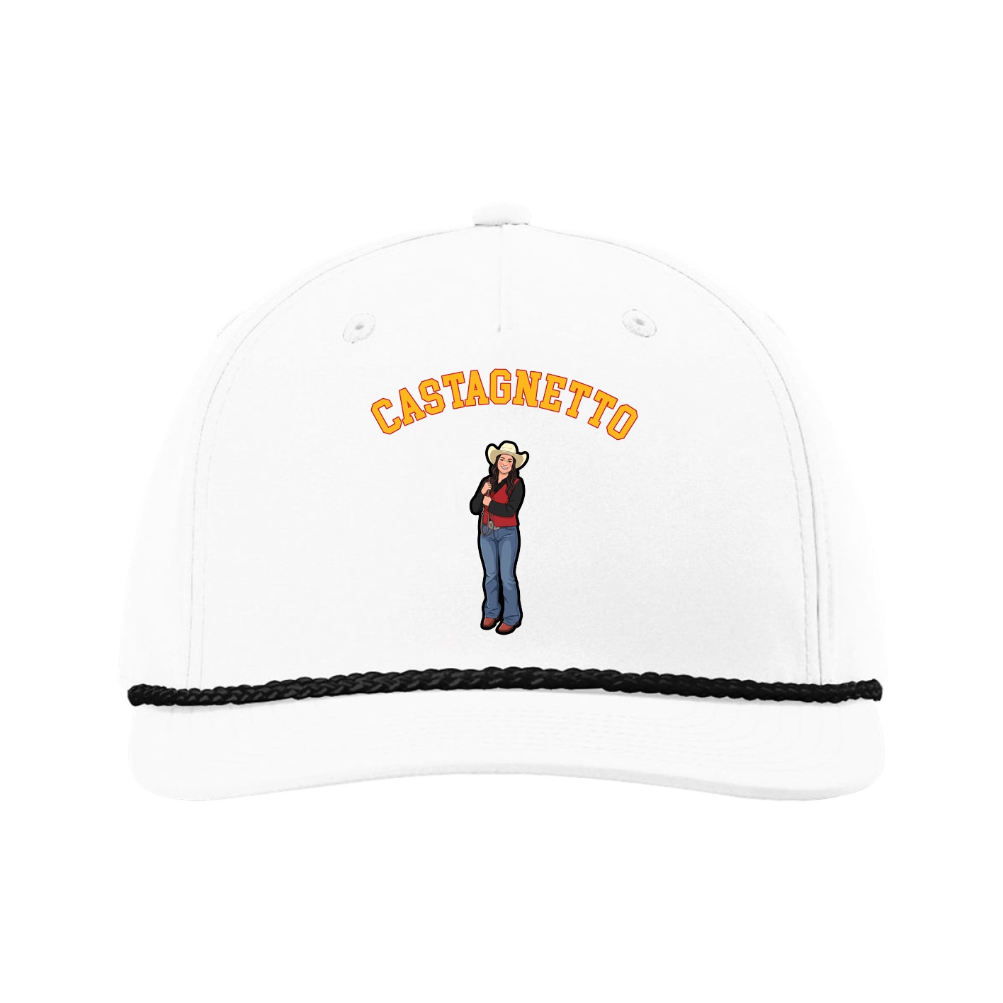 Five-Panel Classic Rope Cap — Shirsey Arch in White