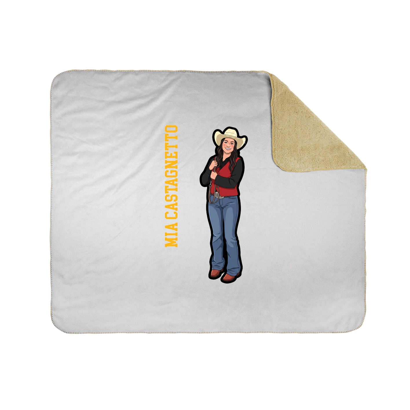 Throw Blanket — Name Vertical in White
