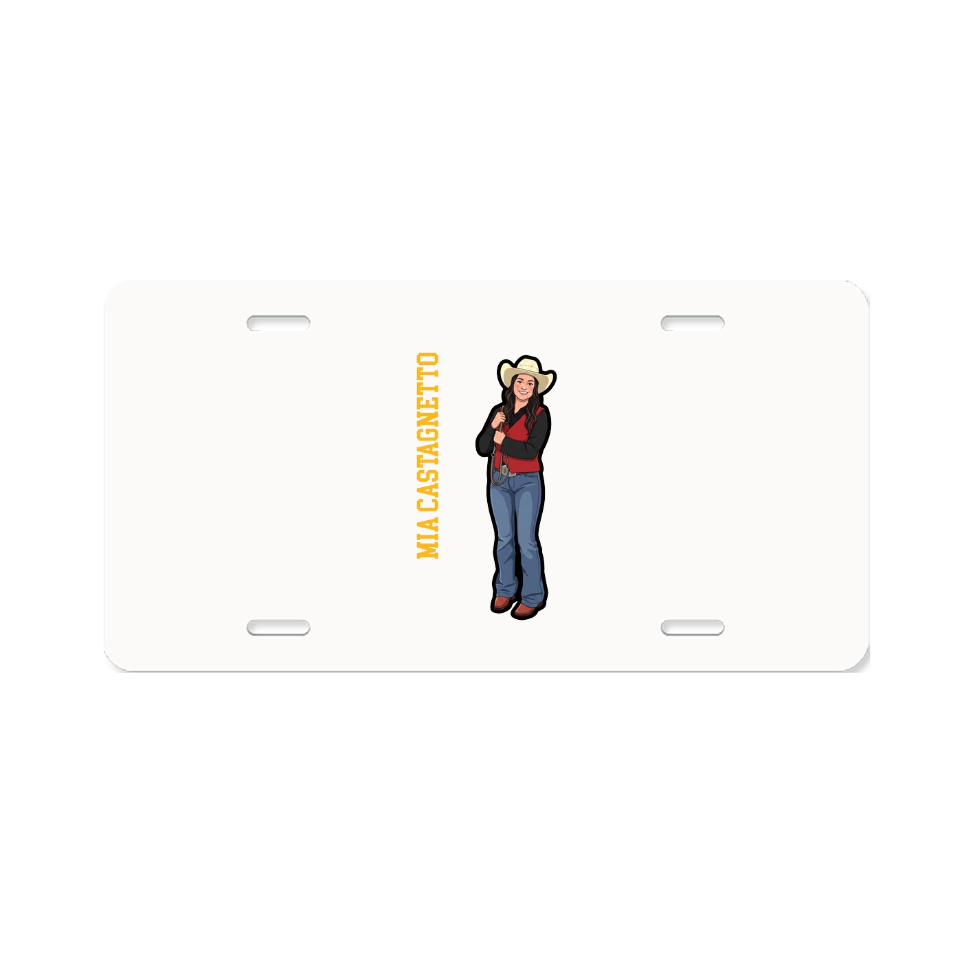 License Plate — Name Vertical in Classic