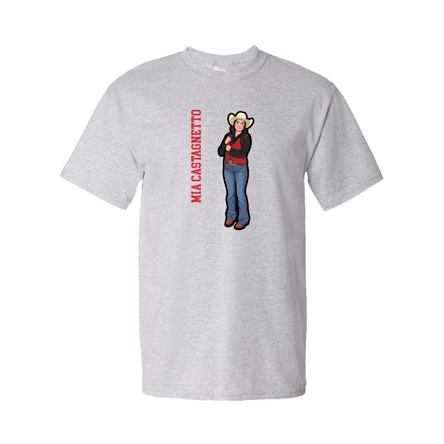 Tee — Name Vertical in Grey