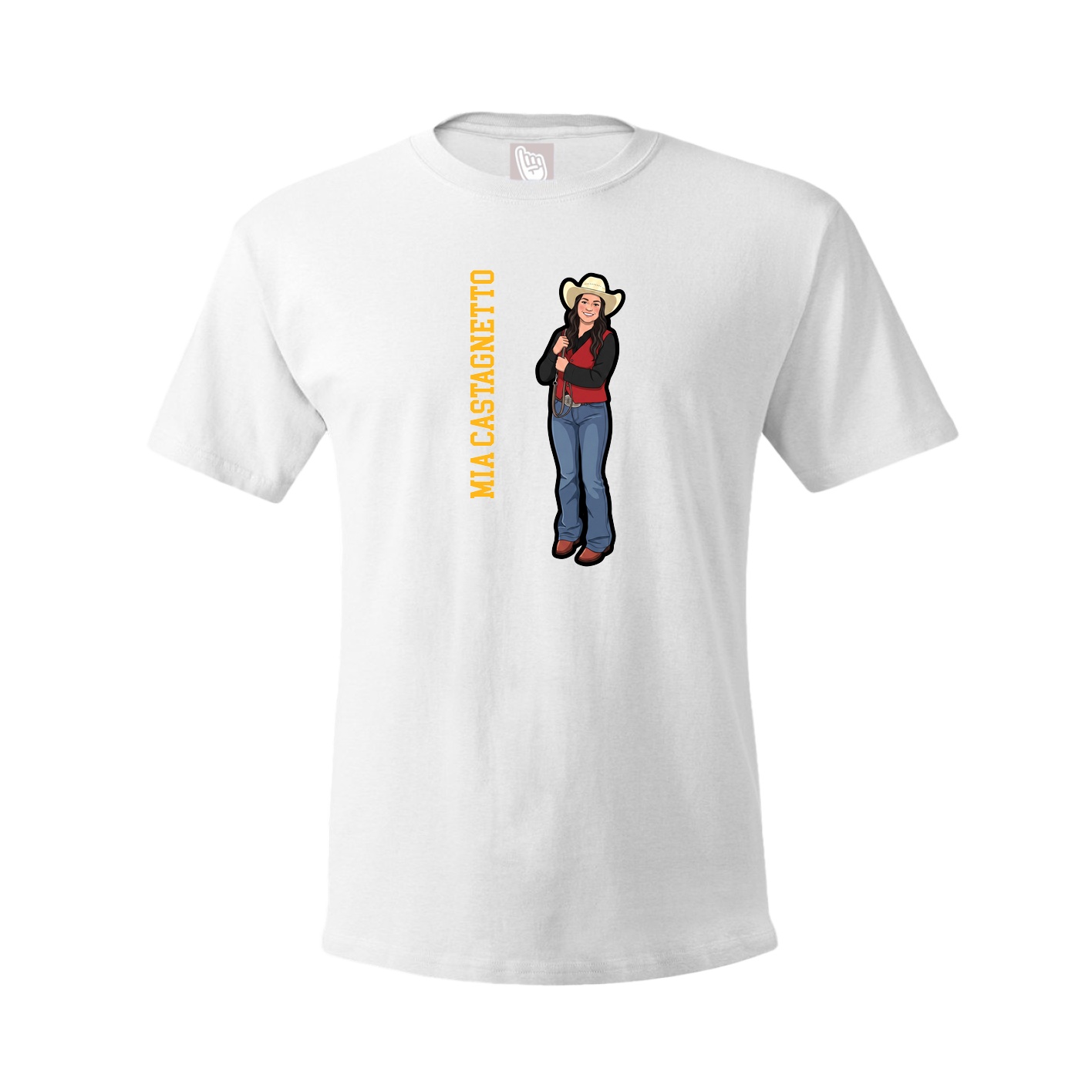Youth Tee — Name Vertical in White