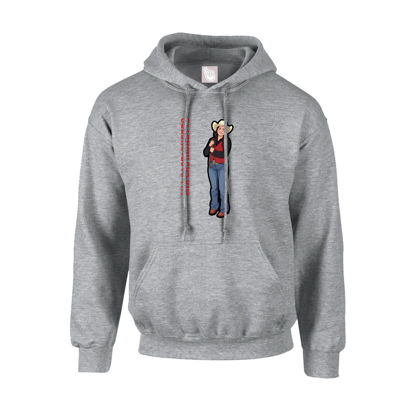 Hoodie — Name Vertical in Grey