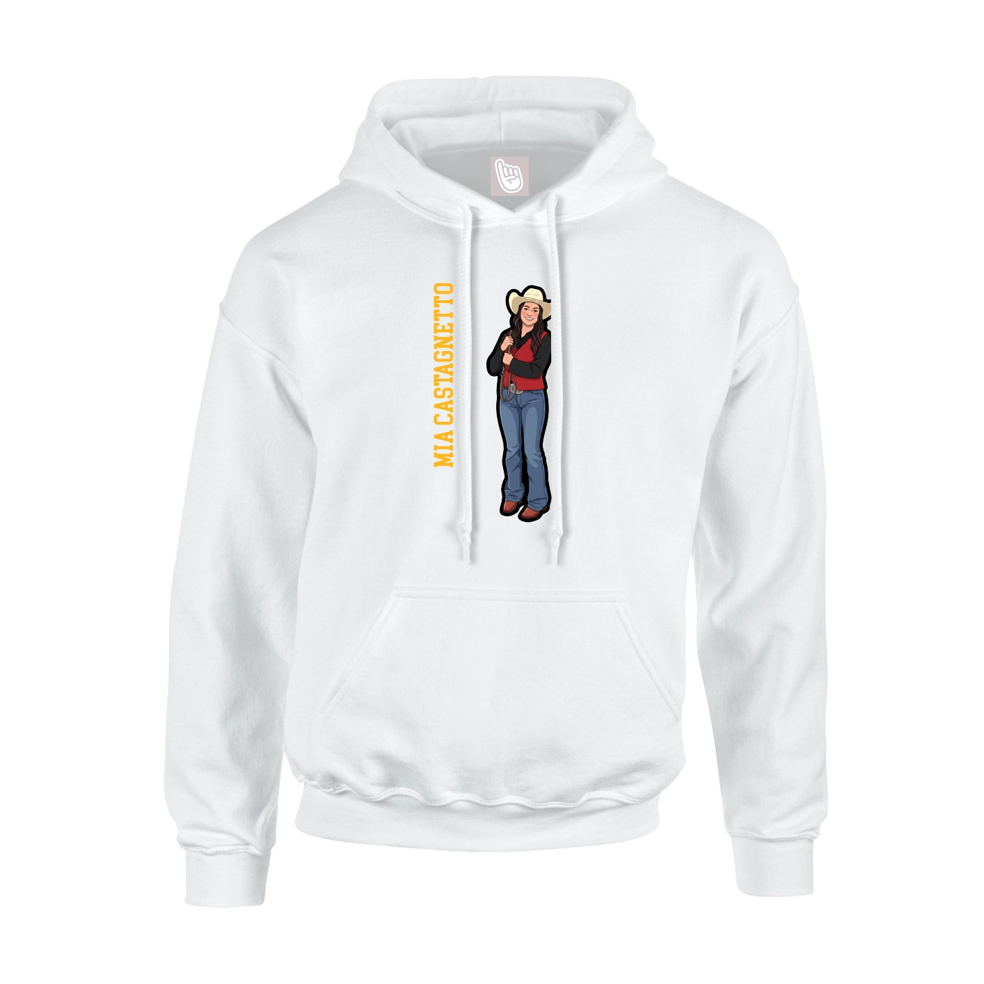 Youth Hoodie — Name Vertical in White
