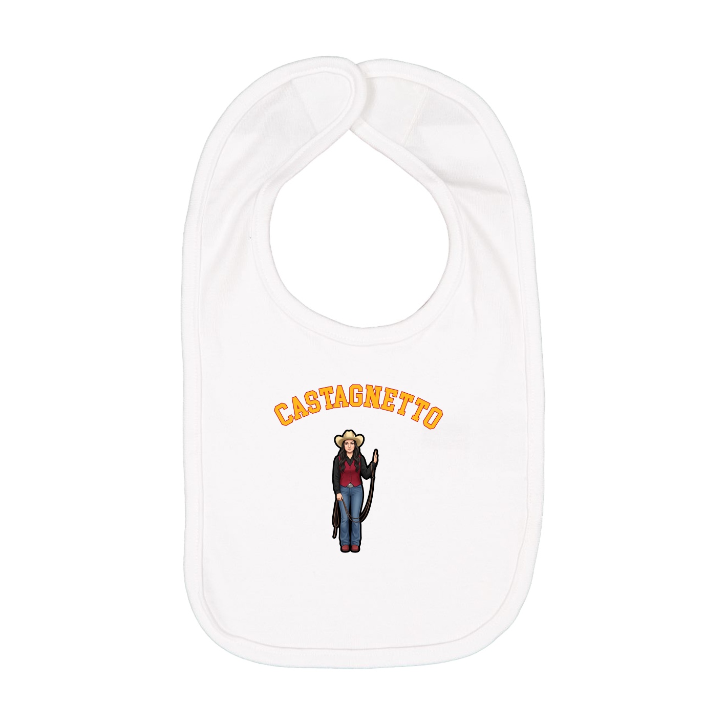 Infant Bib — Shirsey Arch in White