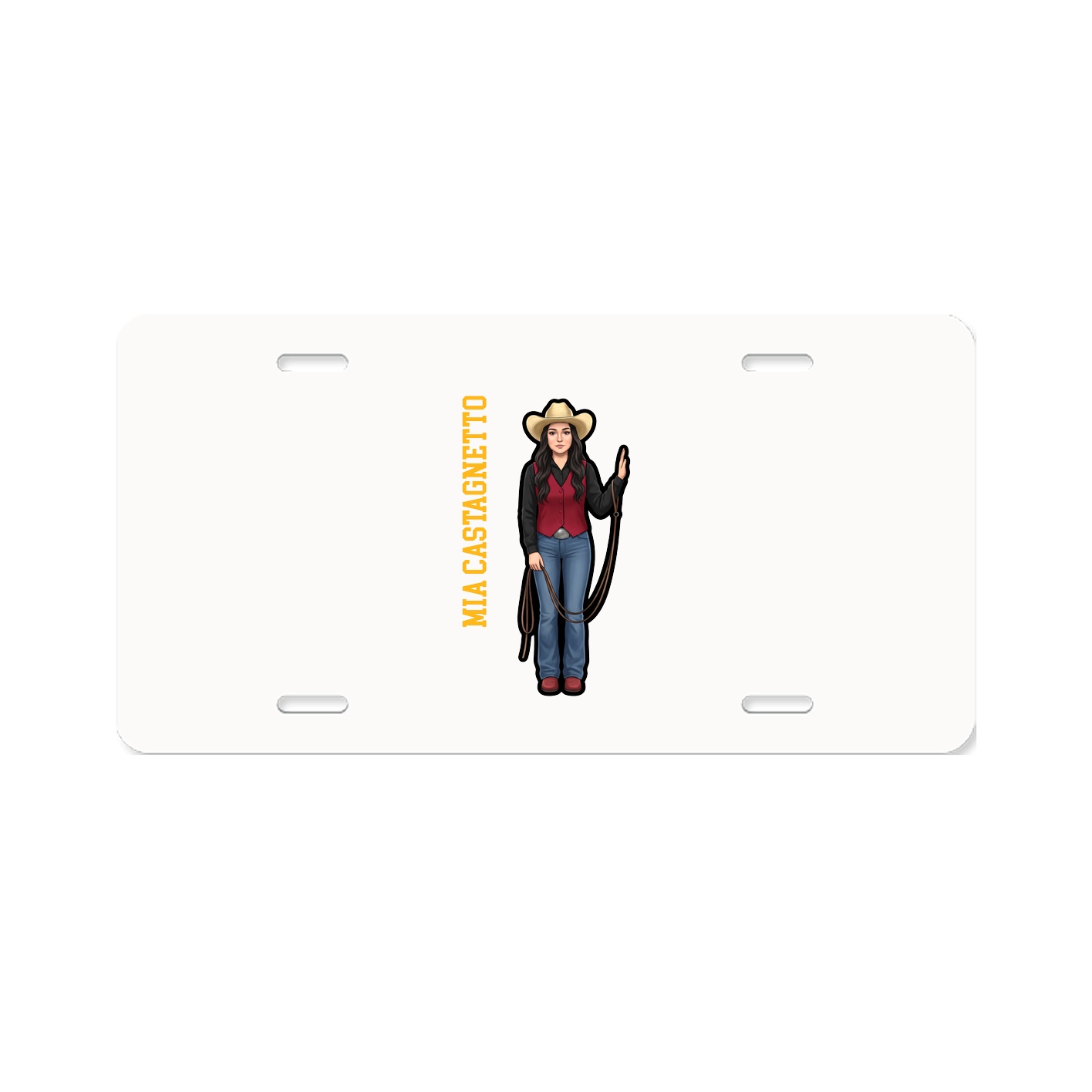 License Plate — Name Vertical in Classic