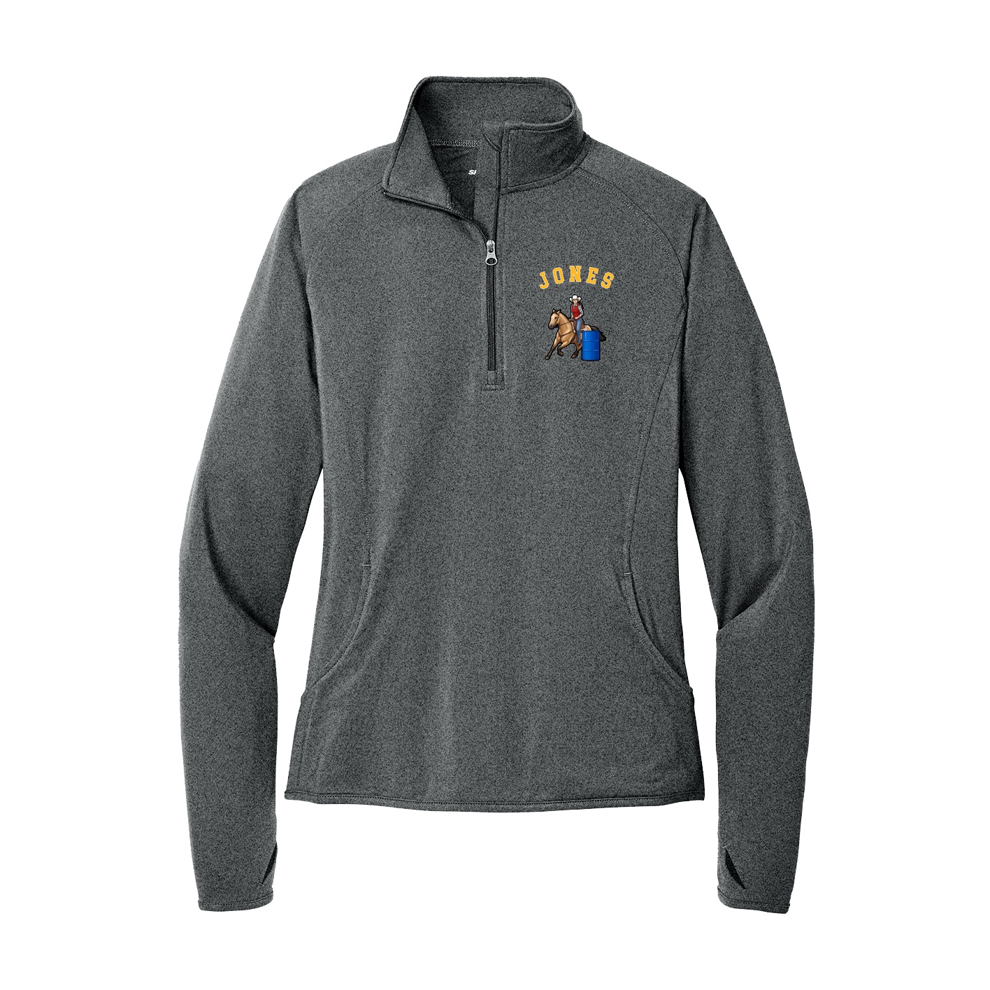 Women's Q-Zip Pullover — Shirsey Arch in Grey