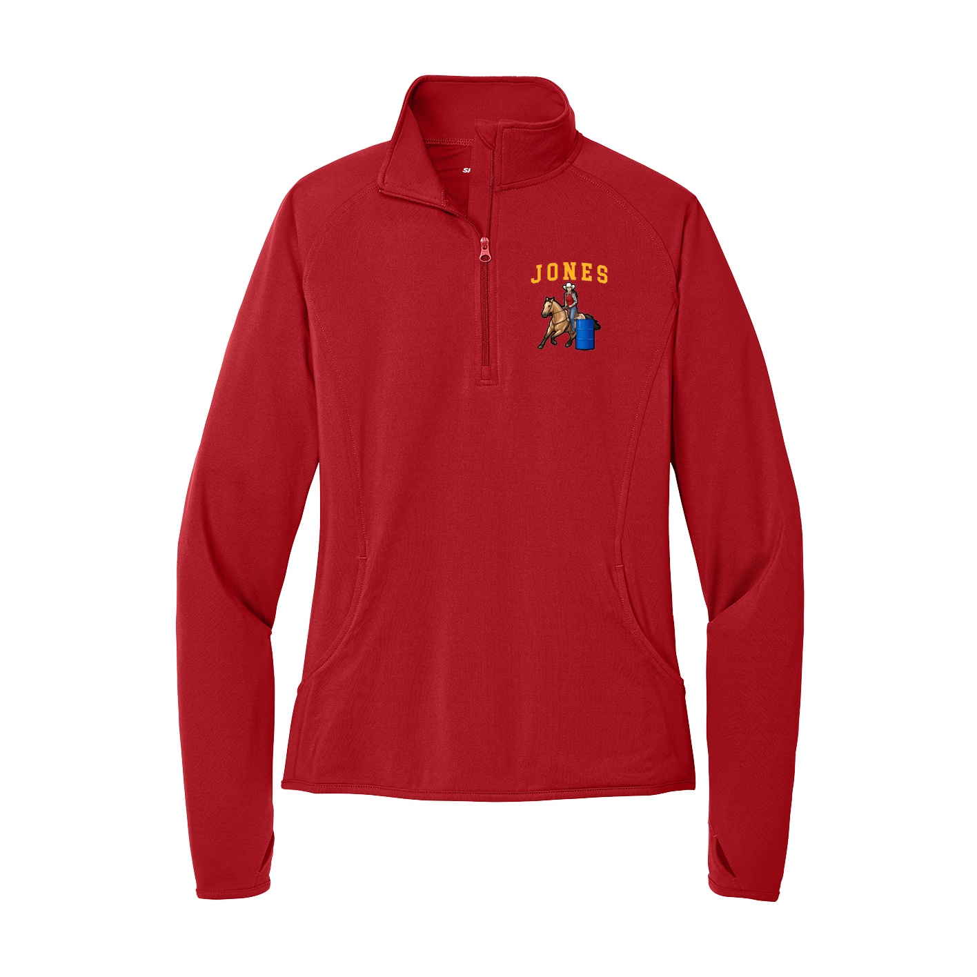 Women's Q-Zip Pullover — Shirsey in Red